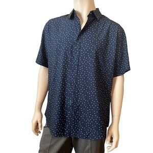 Rugby University Shirt Button Front Short Sleeve Nautical theme Anchors